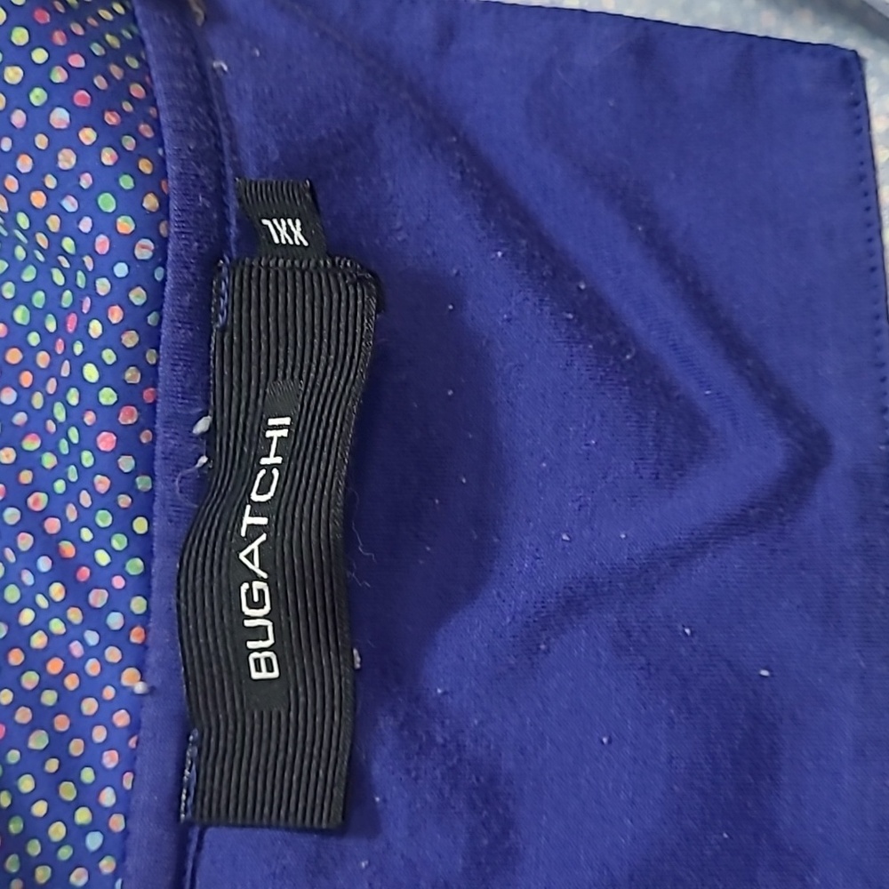 Bugatchi Purple and Blue Polo Shirt 100% Mercerized Cptton XXL - Picture 3 of 7